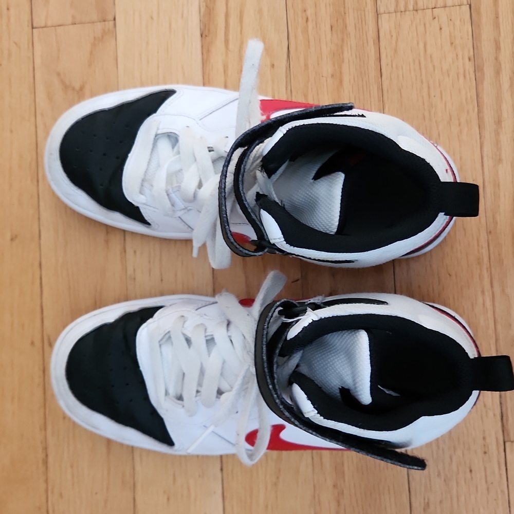 Nike Court Borough Mid 2, size 5Y, white/black/university red - Picture 13 of 16